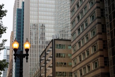 beautiful  modern building with street lamp