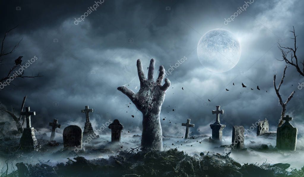 Photo: zombie hand rising from grave | Zombie Hand Rising Out Graveyard