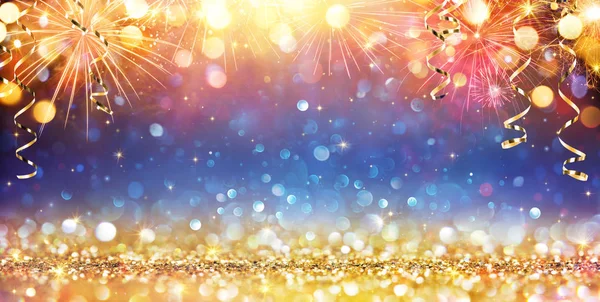 Happy New Year Glitter Fireworks — Stock Photo, Image