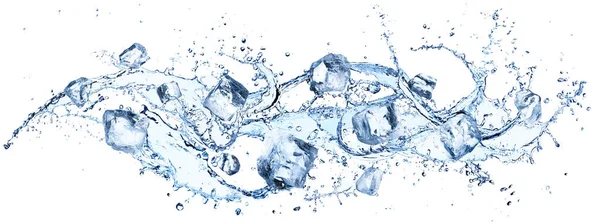 Ice Cubes Splashing Cold Refreshment — стоковое фото