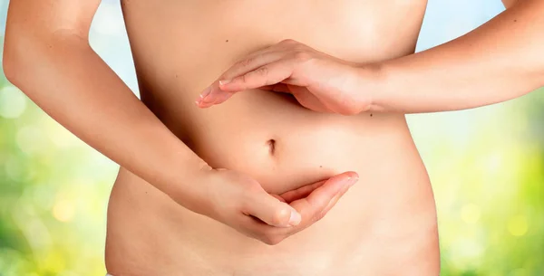 Equilibrio Abdominal Concepto Nutrición Menstruación — Foto de Stock