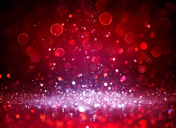 Silver Glitter Sparkling Red Blurred Background — Stock Photo, Image