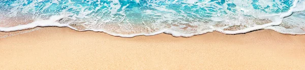 Vista Aérea Playa Arena Océano Con Olas — Foto de Stock