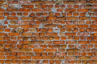   Eski kırmızı tuğladan duvar, alçısız. Sony Slt-A37 fotoğraf makinesi ile bulutlu havalarda gün boyunca çekildi.                             