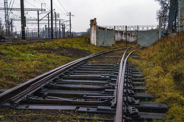 Sony Dsc Ukraina Norra Delen Landet Järnvägsstationen Fotograferas Hösten Molnigt — Stockfoto