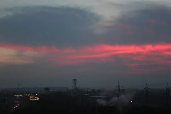 Schöner Sonnenuntergang Stadtrand Von Prag — Stockfoto