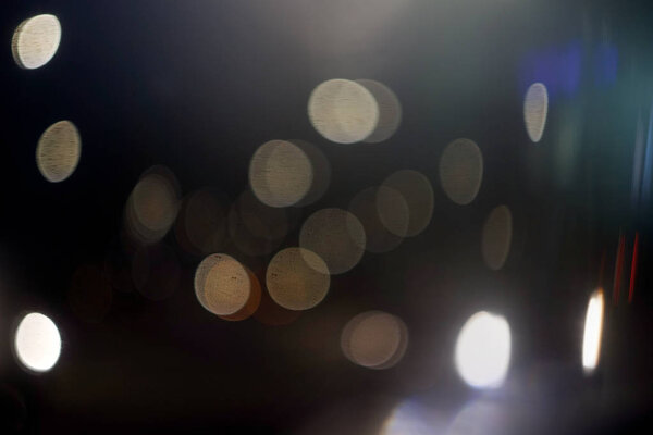 Abstract blurry bokeh of lighting in night