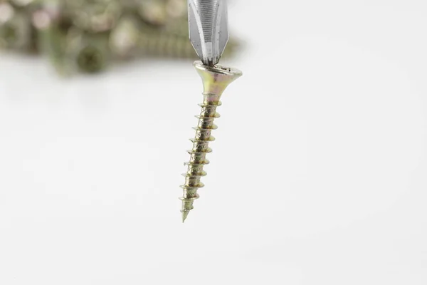 Close Golden Screws Studio — Stock Photo, Image