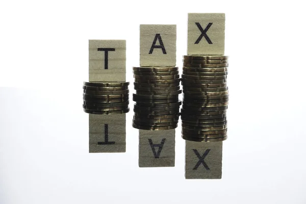 Taxe Pièces Argent Sur Table — Photo