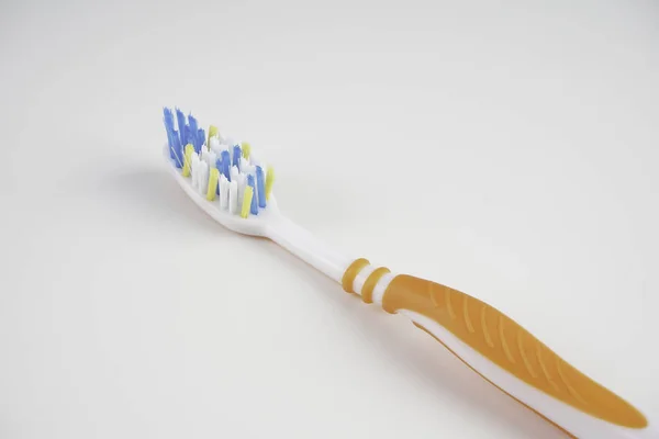 One Toothbrush Bristle Isolated Studio White Surface — Stock Photo, Image