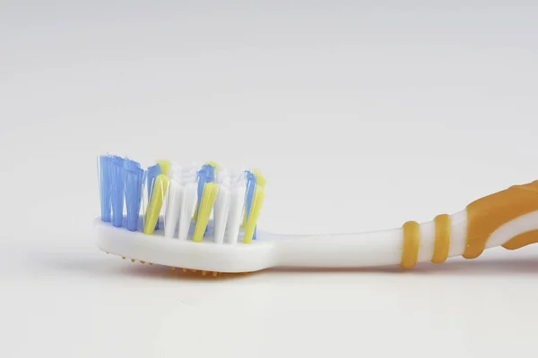 One Toothbrush Bristle Isolated Studio White Surface — Stock Photo, Image