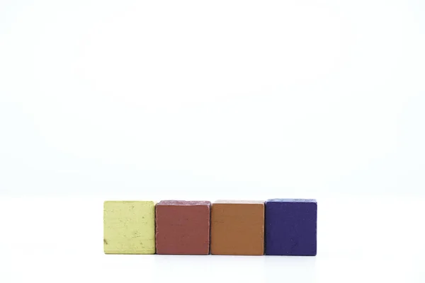 Colorful Wooden Cube Blocks White Background — Stock Photo, Image