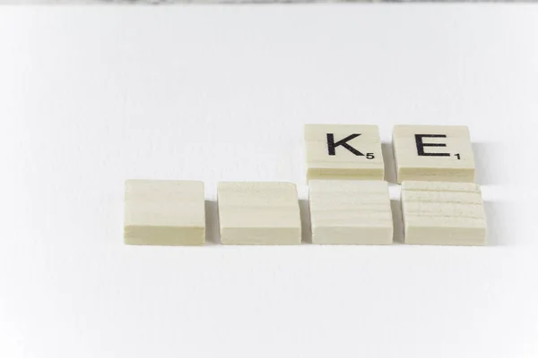 Wooden Word White Background — Stock Photo, Image