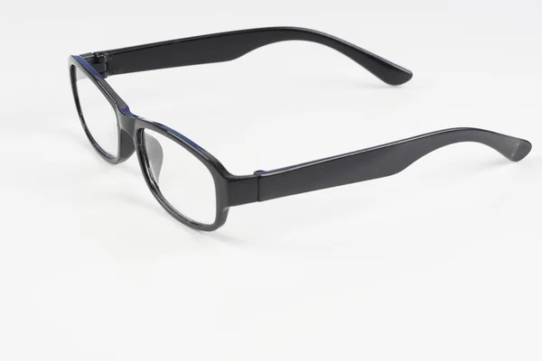 Beyaz Yüzeyde Siyah Çerçeve Gözlük — Stok fotoğraf