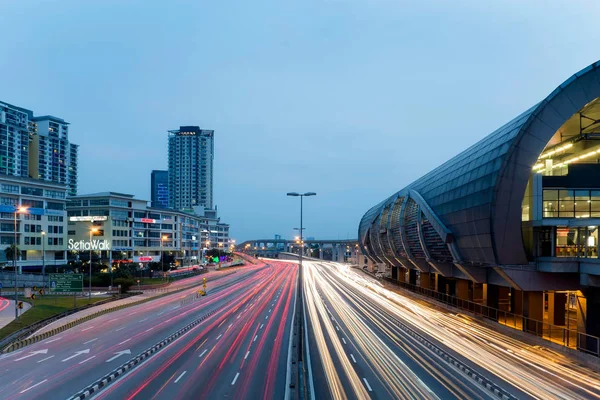 Puchong Selangor Malezya Ocak 2018 Yoğun Bir Trafiğin Mavi Saatinde Telifsiz Stok Fotoğraflar