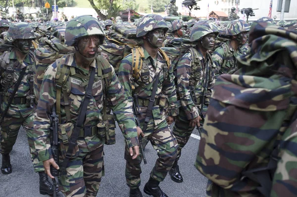 Kuala Lampur Hari Merdeka Hari Nasional Malaysia Tentara Mengenakan Seragam — Stok Foto