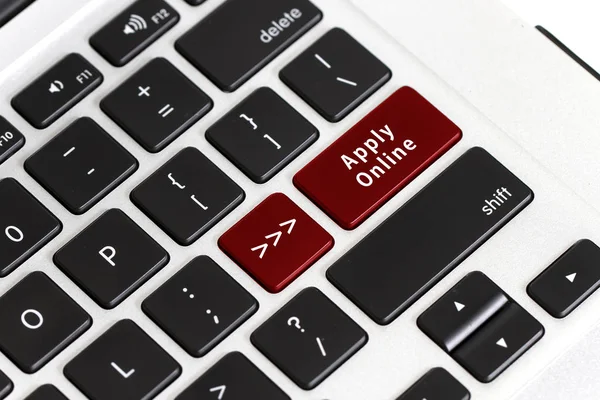 ノートパソコンのキーボードボタンを閉じる Apply Online — ストック写真