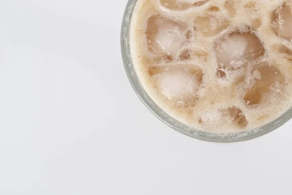 Glas Eiskaffee Mit Eiswürfeln Eistee — Stockfoto
