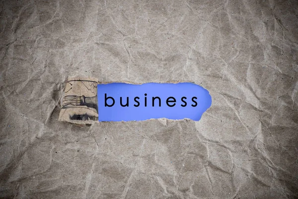 Torn Paper Business Word Business Concept — Stock Photo, Image