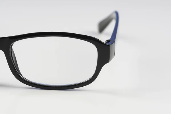 Zwarte Frame Brillen Witte Achtergrond — Stockfoto
