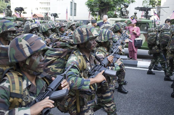 August Kuala Lampur Merdeka Day National Day Malaysia Army Wearing — Stock Photo, Image