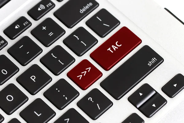 キーボードのインターネットバンキングオプションが赤で強調表示される Tac — ストック写真