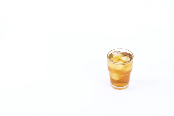 Glass Ice Tea Ice Cubes Isolated White Studio — Stock Photo, Image