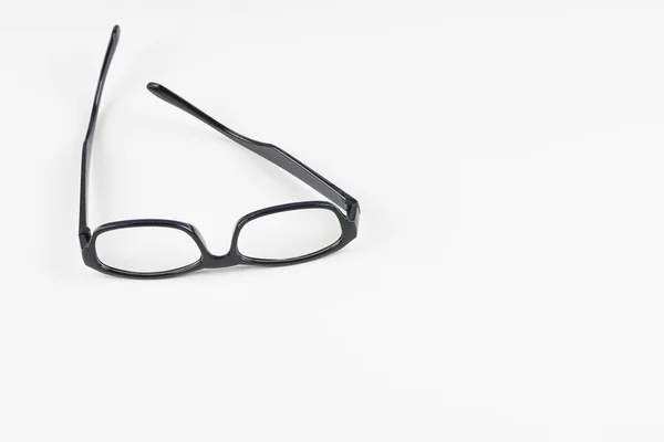Zwarte Frame Brillen Witte Achtergrond — Stockfoto