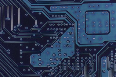 Ana bilgisayar devrede. Arkaplan için elektronik devre kartı
