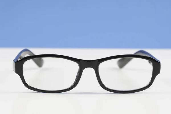 Black Frame Eyeglasses White Background — Stock Photo, Image