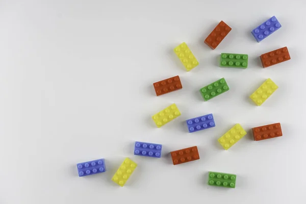 Colorful Plastic Bricks Blocks Game — Stock Photo, Image