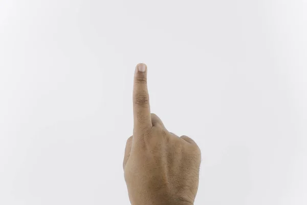 One Finger Count Sign Isolated White Background — Stock Photo, Image