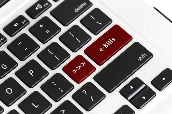 赤で強調キーボード上のインターネット電子請求書の銀行オプション — ストック写真