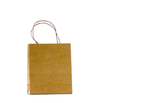 Carton Shopping Paper Bag Isolated White — Stock Photo, Image