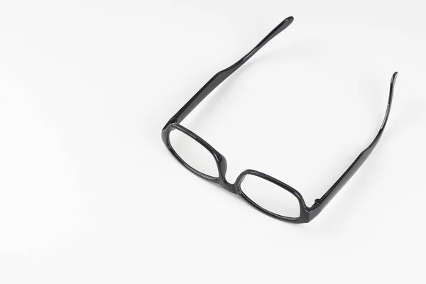 Μαύρο Καρέ Γυαλιά Λευκό Φόντο — Φωτογραφία Αρχείου