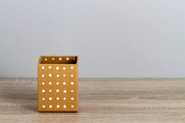 Viejo Papel Con Caja Madera —  Fotos de Stock