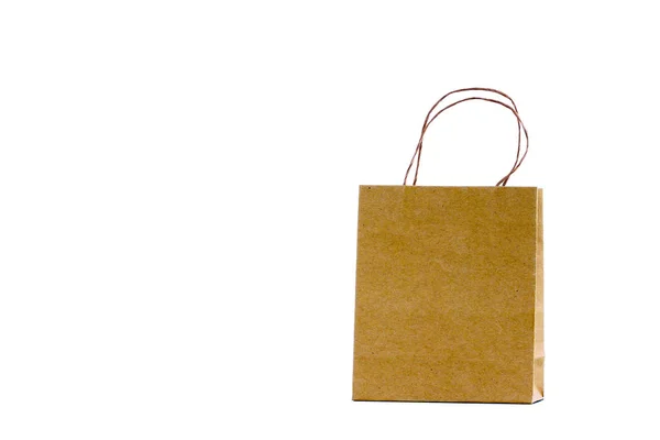 Carton Shopping Paper Bag Isolated White — Stock Photo, Image