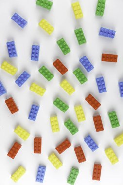 oyun için renkli plastik tuğla blokları