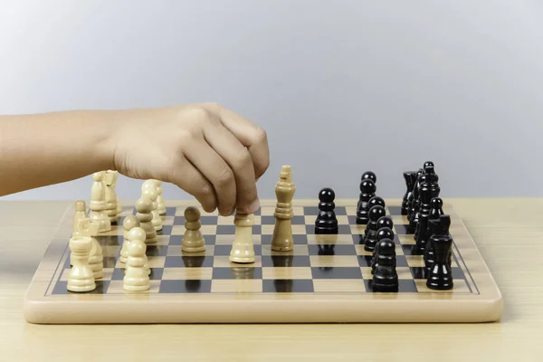 Professional Chessboard Chess Figurines Game Child Playing Game — Stock Photo, Image