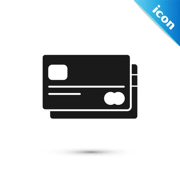 Μαύρο εικονίδιο πιστωτικής κάρτας απομονώνονται σε λευκό φόντο. Online πληρωμή. Ανάληψη μετρητών. Οικονομικές πράξεις. Πινακίδα. Εικονογράφηση διανύσματος — Διανυσματικό Αρχείο