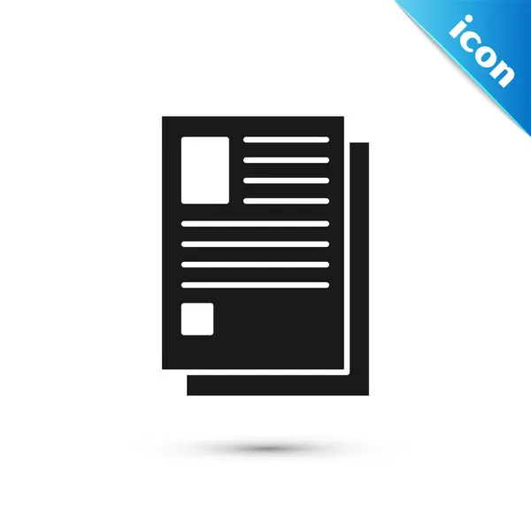 Black File document icon isolated on white background. Checklist icon. Business concept. Vector Illustration — Stock Vector