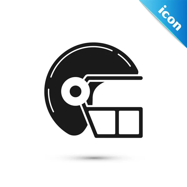 Icono del casco de fútbol americano negro aislado sobre fondo blanco. Ilustración vectorial — Vector de stock