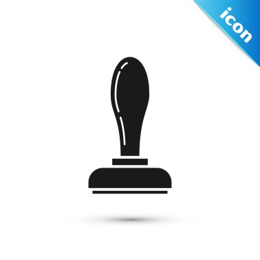 Beyaz arka planda yalıtılmış Siyah Damga simgesi. Vektör İllüstrasyonu