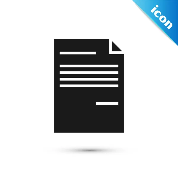 Black Document icon isolated on white background. File icon. Checklist icon. Business concept. Vector Illustration — Stock Vector