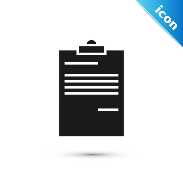 Icono de Documento Negro aislado sobre fondo blanco. Icono archivo. Icono de lista de verificación. Concepto de negocio. Ilustración vectorial — Vector de stock