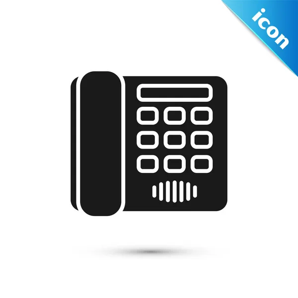 Schwarzes Telefonsymbol isoliert auf weißem Hintergrund. Festnetztelefon. Vektorillustration — Stockvektor