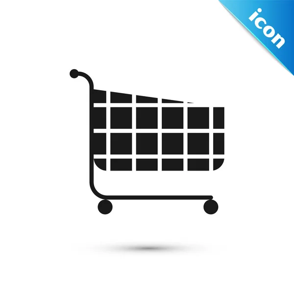 Black Shopping cart icon isolated on white background. Online buying concept. Delivery service sign. Supermarket basket symbol. Vector Illustration — Stock Vector