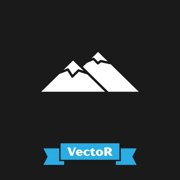 Значок Белые горы выделен на черном фоне. Символ победы или концепции успеха. Векторная миграция — стоковый вектор