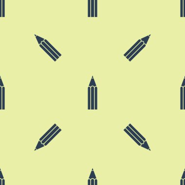 Mavi kalem simgesi beyaz arka planda yalıtılmış Dikişsiz desen. Eğitim işareti. Çizim ve eğitim araçları. Okul ofisi sembolü. Vektör Illustration