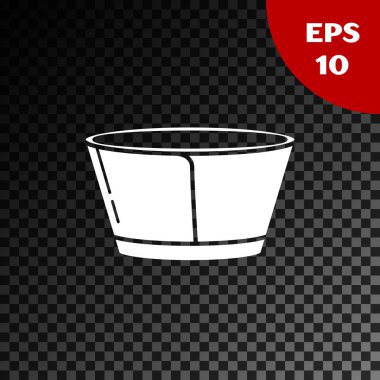 Beyaz Koruyucu koni yaka simgesi şeffaf koyu arka plan üzerinde izole. Kurtarma hayvan konisi. Hayvan için koni. Vektör İllüstrasyonu